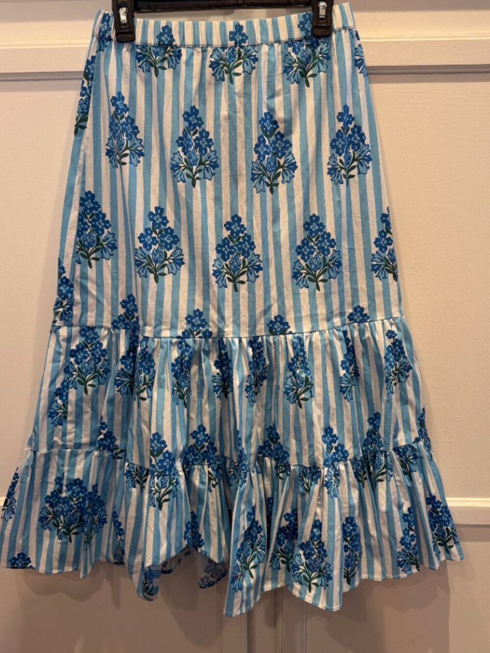 NWT Sail to Sable Hydrangea w/ Stripe Stretch Waist Poplin Skirt Sz S - Picture 3 of 6